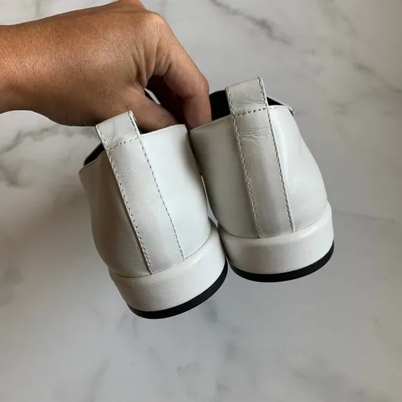 NEW Jeffrey Campbell Moritz bright white leather square toe loafers Size 9