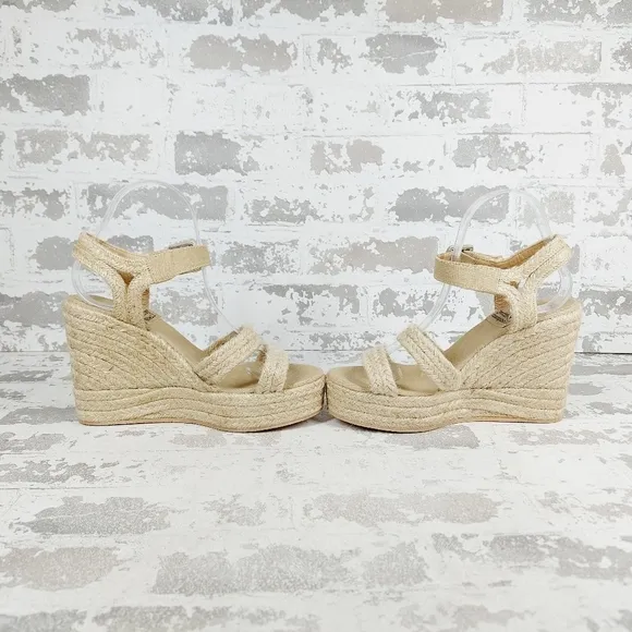 NEW Jeffrey Campbell’s Braided Espadrilles Buckle Ankle Strap Wedge Sandals W866
