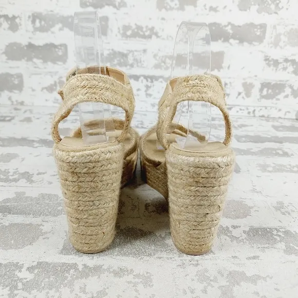 NEW Jeffrey Campbell’s Braided Espadrilles Buckle Ankle Strap Wedge Sandals W866