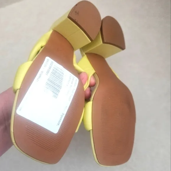NEW! LOFT Puffed Twist Leather Slide On Open Toe Sandals 6.5.