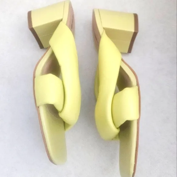 NEW! LOFT Puffed Twist Leather Slide On Open Toe Sandals 6.5.