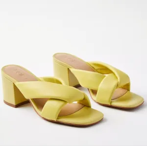 NEW! LOFT Puffed Twist Leather Slide On Open Toe Sandals 6.5.