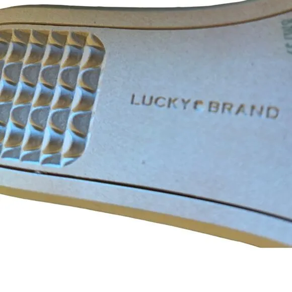 New Lucky Brand Nayda Sandals Women's Size 11 M Buff Tan Neutral Leather Zip