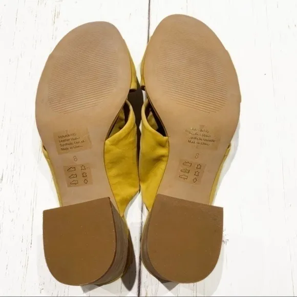 NEW Madewell criss cross golden yellow sandals mules size 8. J0145