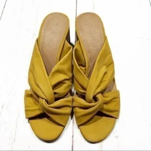 NEW Madewell criss cross golden yellow sandals mules size 8. J0145