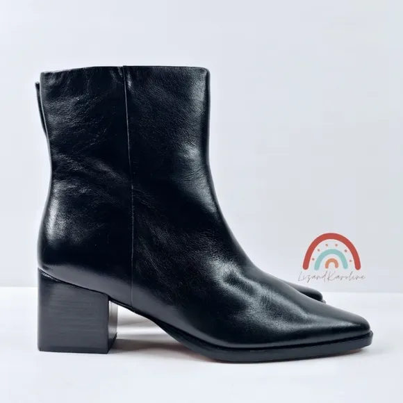 New! Madewell The Ardin Ankle Boot Leather Chunky Heel Boots