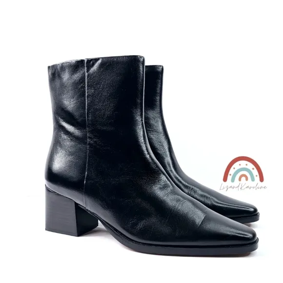 New! Madewell The Ardin Ankle Boot Leather Chunky Heel Boots