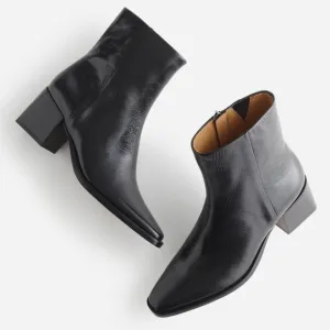 New! Madewell The Ardin Ankle Boot Leather Chunky Heel Boots