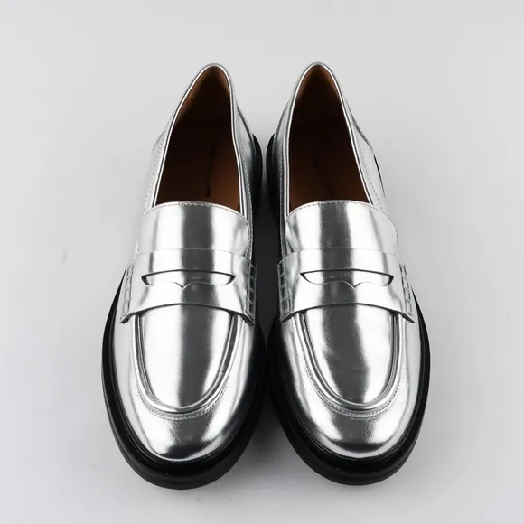 New MADEWELL The Vernon Loafer in Silver Mirror