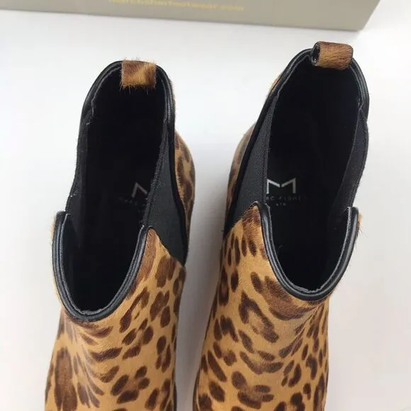 NEW Marc Fisher leopard calf hair ankle boots