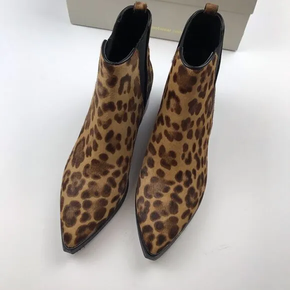 NEW Marc Fisher leopard calf hair ankle boots
