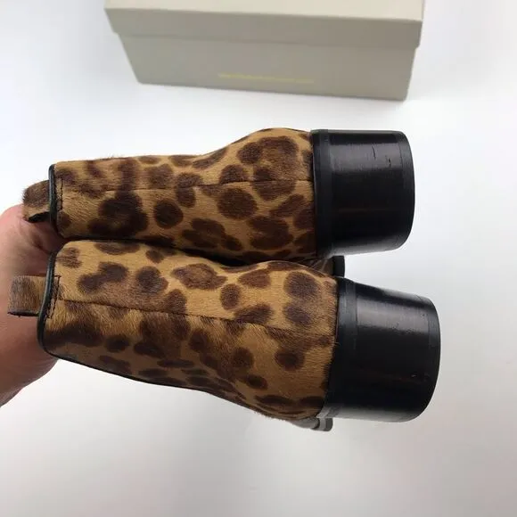 NEW Marc Fisher leopard calf hair ankle boots