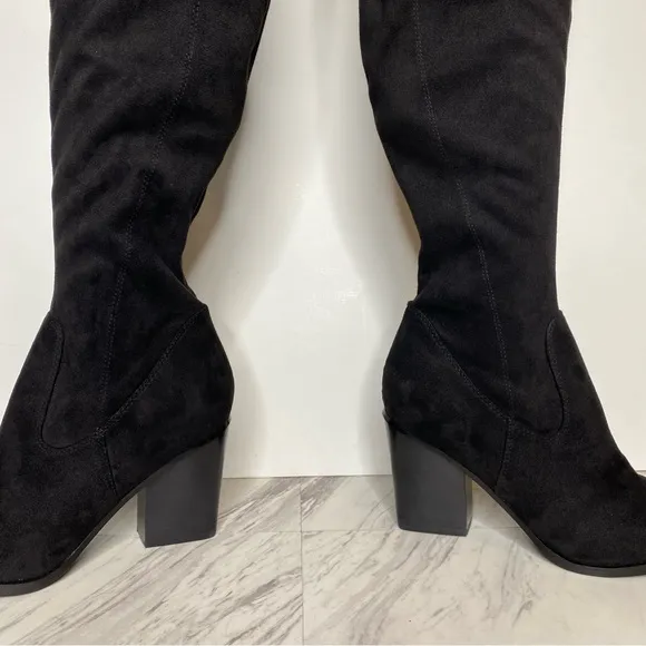 New! Marc Fisher Okun Black Pointy Toe Over the Knee Boot 8M