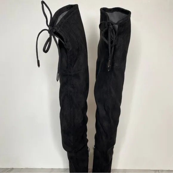 New! Marc Fisher Okun Black Pointy Toe Over the Knee Boot 8M