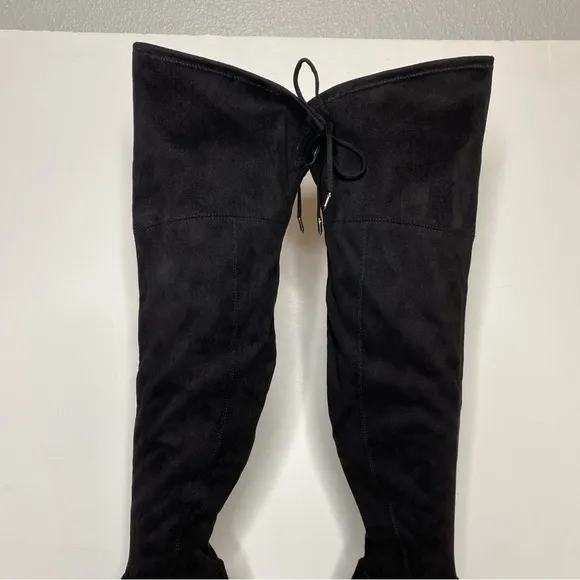 New! Marc Fisher Okun Black Pointy Toe Over the Knee Boot 8M