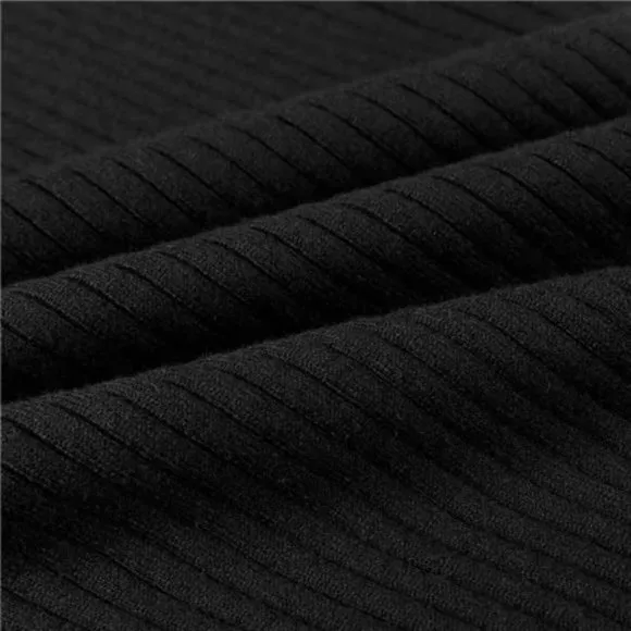 New Mens Turtleneck Sweater Slim Fit Soft Knitted, Black
