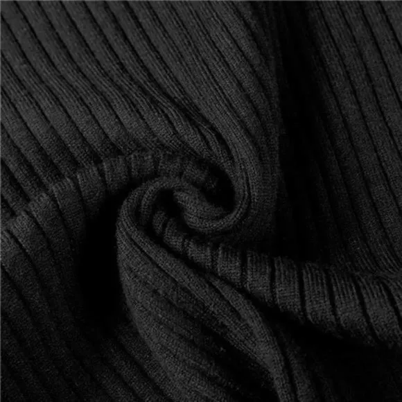 New Mens Turtleneck Sweater Slim Fit Soft Knitted, Black