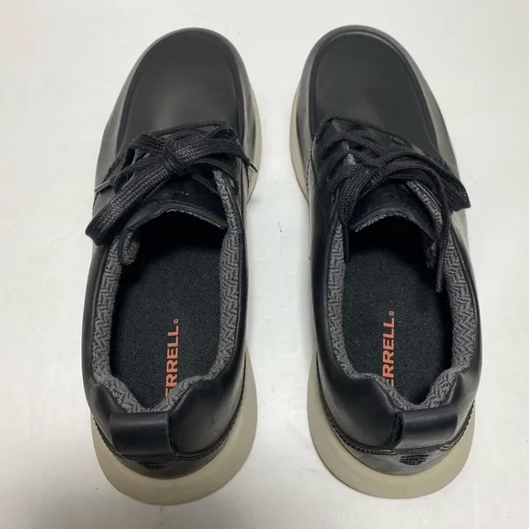 New Merrel Mens Ashford Athletic Sneakers Black Leather Low Top Lace Up Size 8