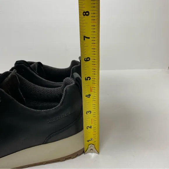 New Merrel Mens Ashford Athletic Sneakers Black Leather Low Top Lace Up Size 8