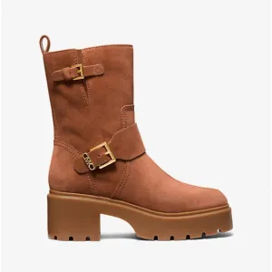 NEW Michael Kors Perry Camel Suede Lug Sole Boots Size 7.5