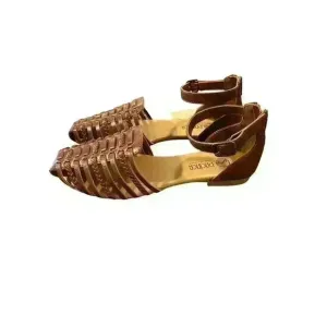 NEW Pacifica Women's Size 7 Whiskey Brown Sandals Flats with Ankle Strap