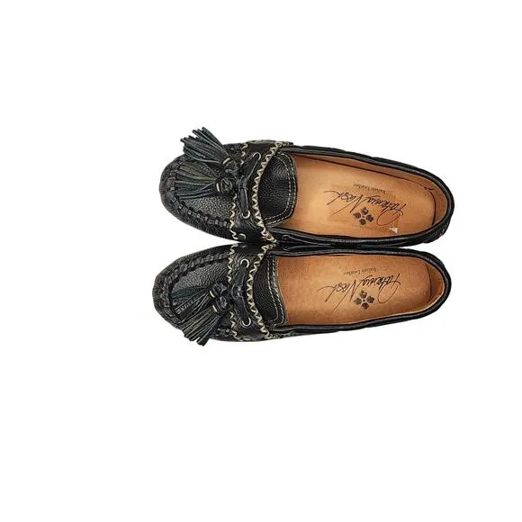 NEW Patricia Nash Domenica Driving Leather Loafers sz 6 Moccasins Tassel Black