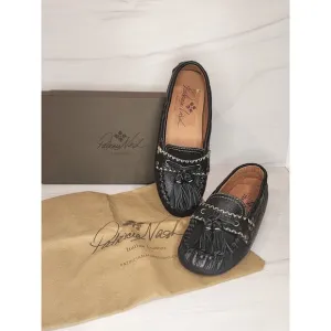 NEW Patricia Nash Domenica Driving Leather Loafers sz 6 Moccasins Tassel Black