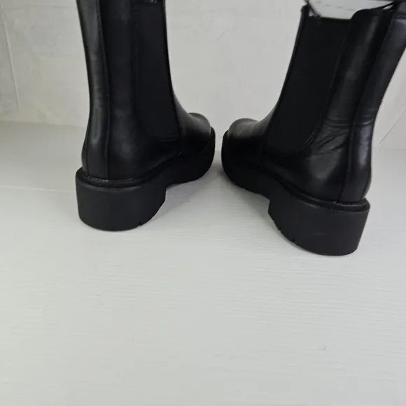 New Platform Lowboots Elegant Women Chunky Demi Shelsea Boots Black Size6.5