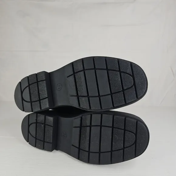 New Platform Lowboots Elegant Women Chunky Demi Shelsea Boots Black Size6.5