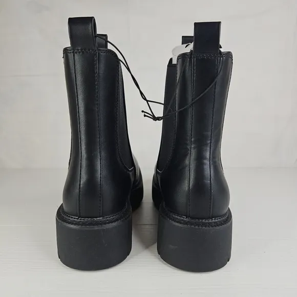 New Platform Lowboots Elegant Women Chunky Demi Shelsea Boots Black Size6.5