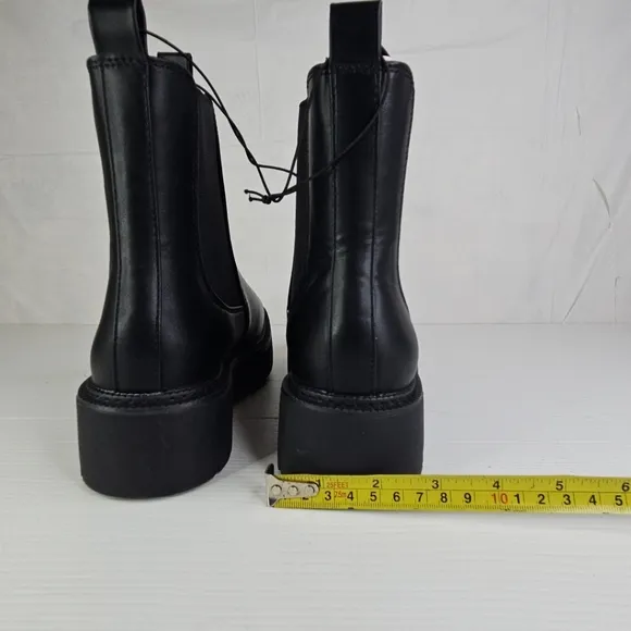 New Platform Lowboots Elegant Women Chunky Demi Shelsea Boots Black Size6.5