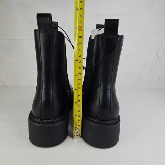 New Platform Lowboots Elegant Women Chunky Demi Shelsea Boots Black Size6.5