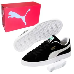 NEW PUMA Suede Classic XXI SNEAKERS Womens 13 Mens 11.5 Black &amp; White SHOE Boxed