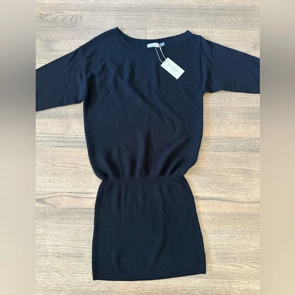 New Ramy Brook Anna Dress-Color: Black-Size Medium-Retail $395-100% Wool-Soft