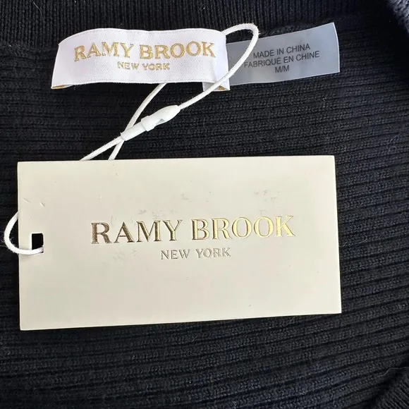 New Ramy Brook Anna Dress-Color: Black-Size Medium-Retail $395-100% Wool-Soft