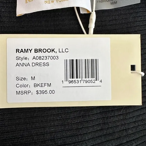 New Ramy Brook Anna Dress-Color: Black-Size Medium-Retail $395-100% Wool-Soft