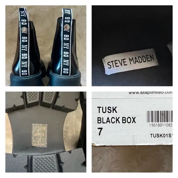 New! Rare STEVE MADDEN “Tusk” Polished Leather Platform Chelsea Boots
