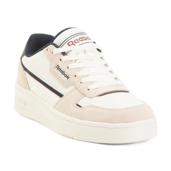NEW REEBOK Men's Suede And Leather Court Chaos Sneakers White/navy 462mn