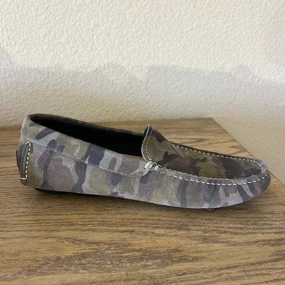 New Robert Graham Phase suede camo driving loafers green size 10