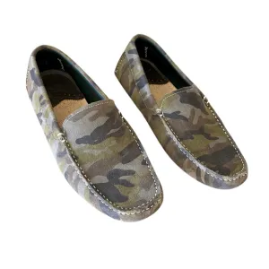 New Robert Graham Phase suede camo driving loafers green size 10