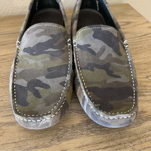New Robert Graham Phase suede camo driving loafers green size 10