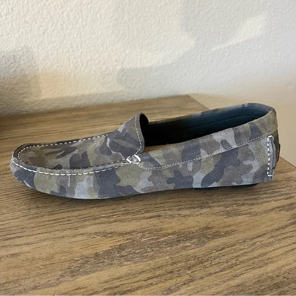 New Robert Graham Phase suede camo driving loafers green size 10