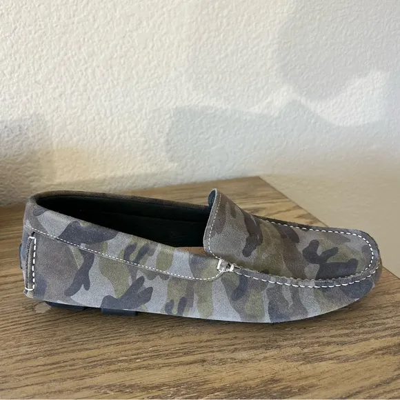 New Robert Graham Phase suede camo driving loafers green size 10