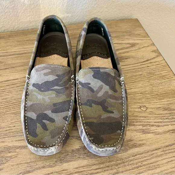 New Robert Graham Phase suede camo driving loafers green size 10