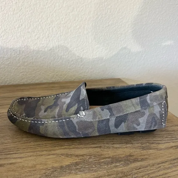 New Robert Graham Phase suede camo driving loafers green size 10