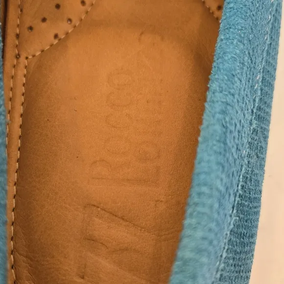 New Rocco Lorenzzo blue  suede leather driving loafers made in Brazil