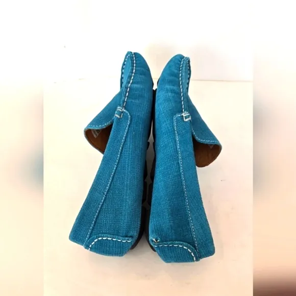 New Rocco Lorenzzo blue  suede leather driving loafers made in Brazil