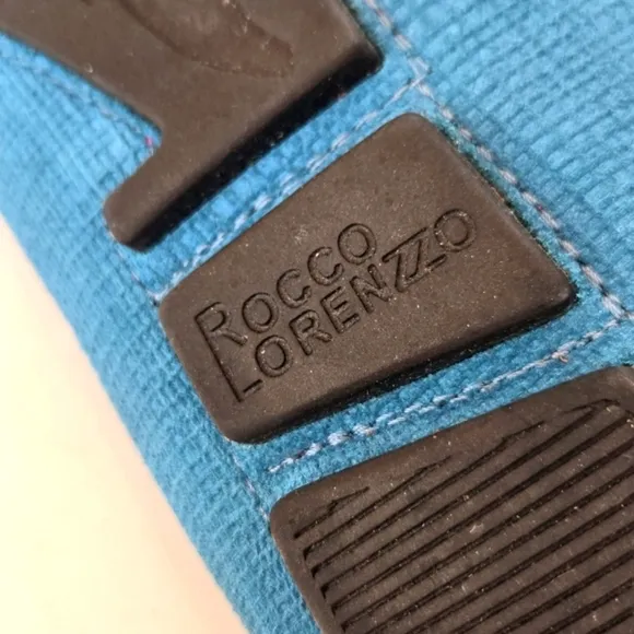 New Rocco Lorenzzo blue  suede leather driving loafers made in Brazil