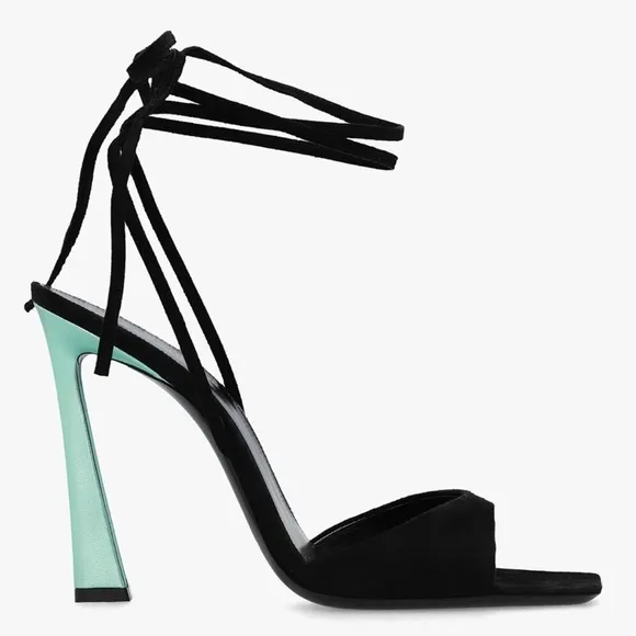 New Saint Laurent Paz Heeled Sandals Size 38
