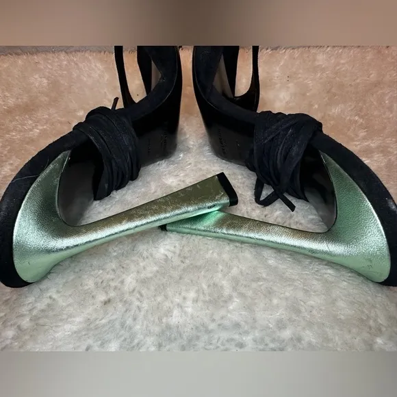 New Saint Laurent Paz Heeled Sandals Size 38
